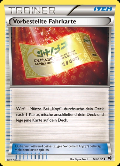 Vorbestellte Fahrkarte