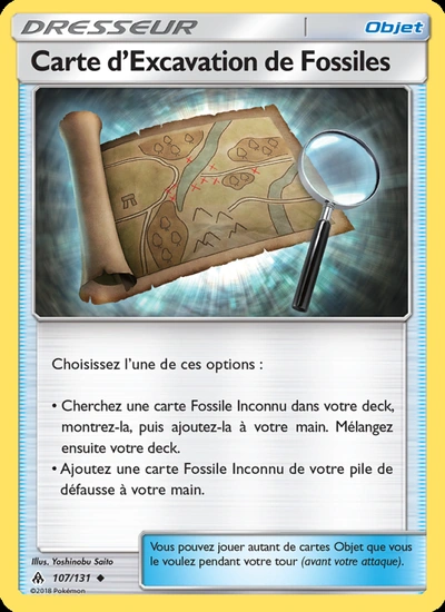 Carte d’Excavation de Fossiles