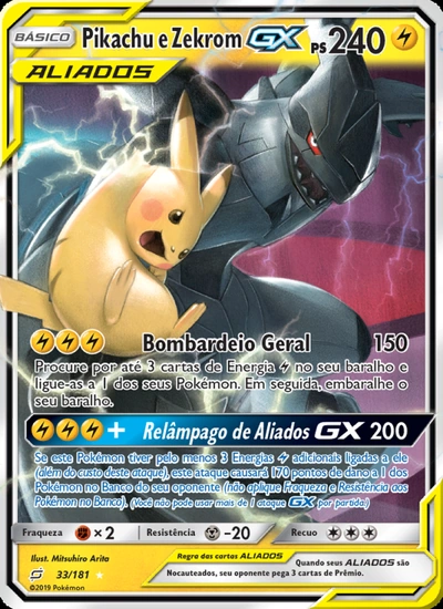 Pikachu e Zekrom GX